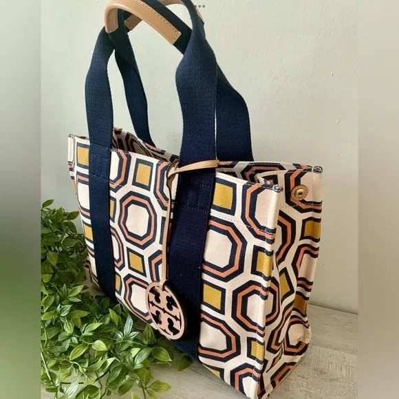 TORY BURCH X DAVID HICKS OCTAGON LARGE TOTE BAG